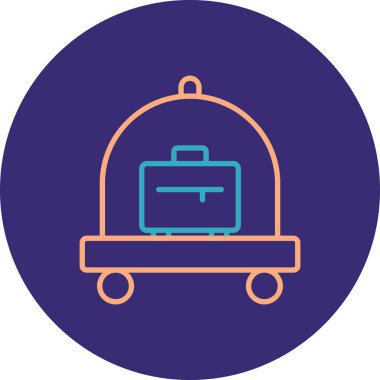 Bavul. Web simgesi basit illüstrasyon