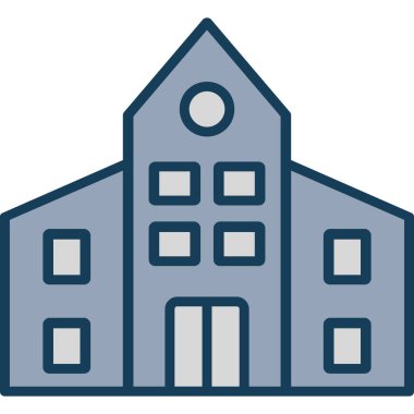 okul binası simgesi oluşturma - taslak biçimi