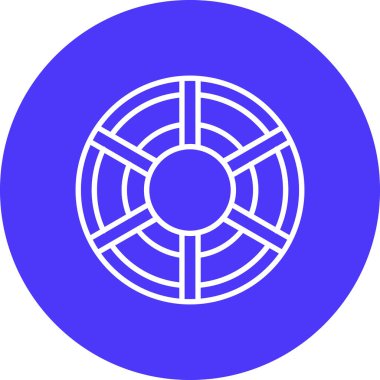 Mavi ve beyaz bir ikonun vektör illüstrasyonu