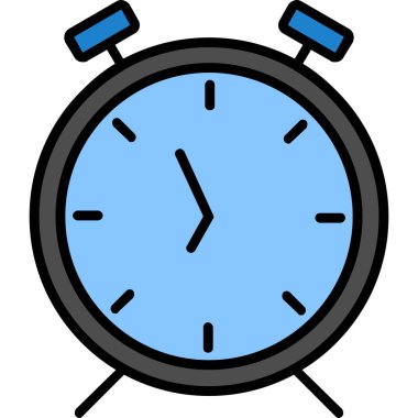 Alarm saat simgesi renk ana hatları vektörü