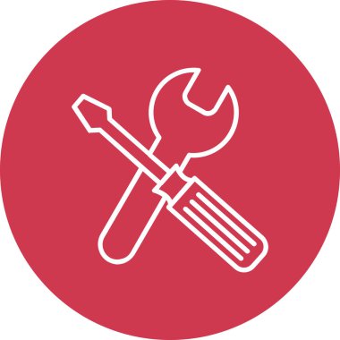 İngiliz anahtarı ve tornavida ikonu. vektör illüstrasyonu