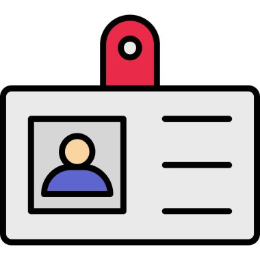 kimlik kartı vektör simgesi, basit tasarım illüstrasyonu