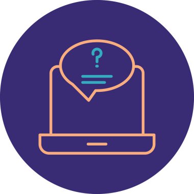 Soru. Web simgesi vektör illüstrasyonu