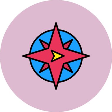 Harita imleci düz simge, vektör, illüstrasyon.