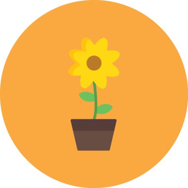 Çiçek. Web simgesi basit illüstrasyon