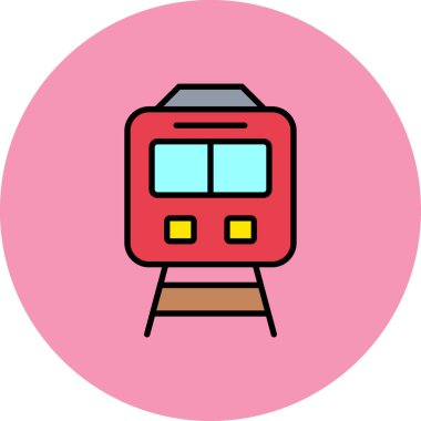 Tramvay. Web simgesi basit illüstrasyon