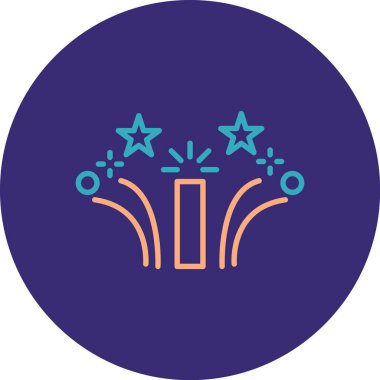 Havai fişekler. Web simgesi basit illüstrasyon