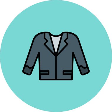 Ceket. Web simgesi basit illüstrasyon