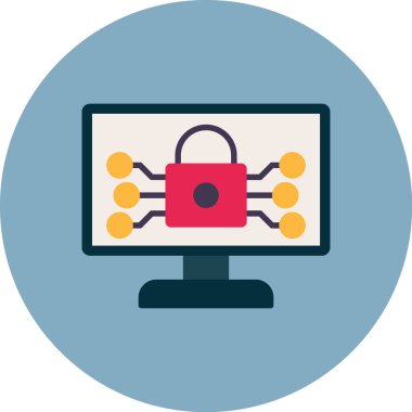 siber güvenlik düz renkli simge