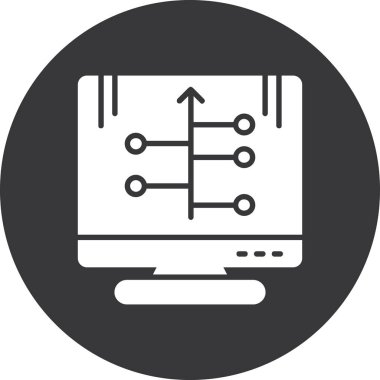 Bilgisayar ağı. Web simgesi basit illüstrasyon