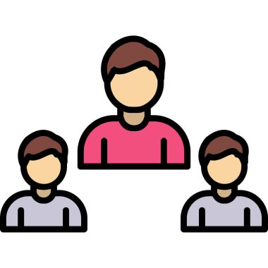 grup insanları simge renk ana hatları vektörü