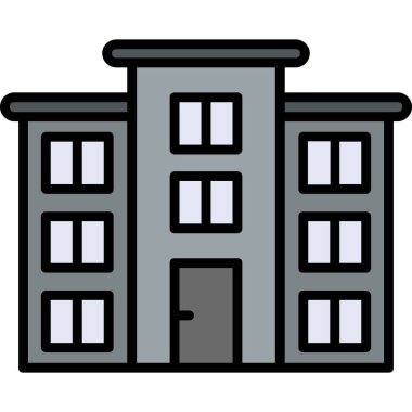 bina simgesi, vektör illüstrasyonu