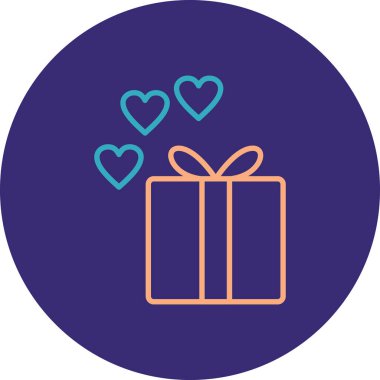 kutu hediye vektör satırı simgesi