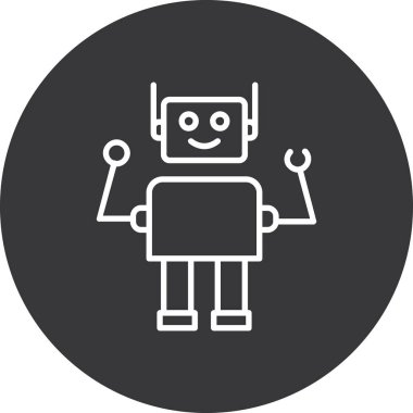 robot. Web simgesi basit illüstrasyon