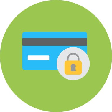 Kart kilitleme simgesi düz biçimli