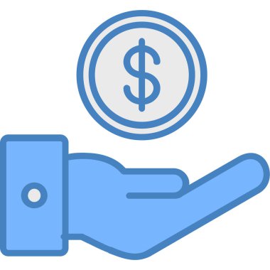 Dolar. Web simgesi basit illüstrasyon