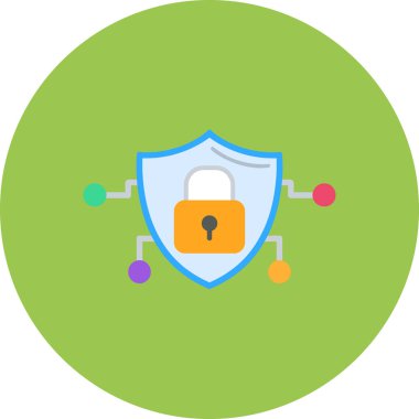 Güvenlik kalkanı simgesi vektör çizimi tasarımı