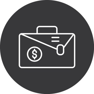 Para çantası simgesinin vektör illüstrasyonu