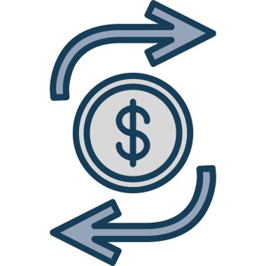 para Satım simge vektör çizim