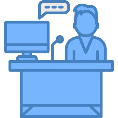 Görüşme. Web simgesi basit illüstrasyon