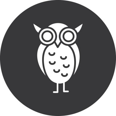 Baykuş vektör simgesi. Beyaz arkaplanda izole edilmiş basit vektör illüstrasyonu.