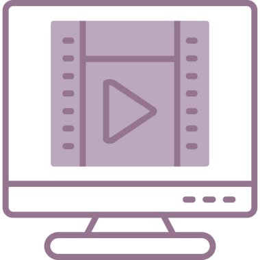 video. Web simgesi basit illüstrasyon