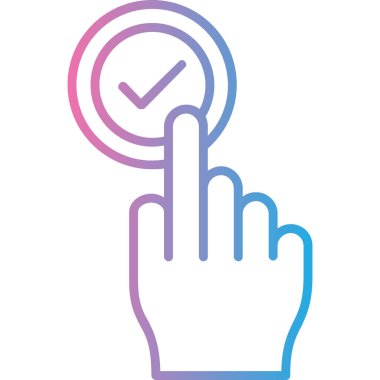 Bir saat simgesi ile el, vektör illüstrasyonu