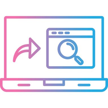 çevrimiçi arama renk simgesi. Web illüstrasyonu. Arkaplanda izole vektör illüstrasyonu.