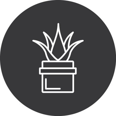 Esrar çizgisi simgesindeki bitki, ana hatlı vektör illüstrasyonu, beyaz arkaplanda izole edilmiş doğrusal resim