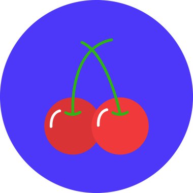 Kiraz. Web simgesi basit illüstrasyon