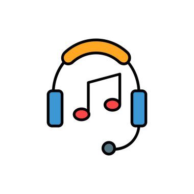 Kulaklık doldurulmuş gradyan vektör simgesi dekoru