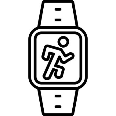 İzleme simgesi çalıştırılıyor. Beyaz arkaplanda izole edilmiş web tasarımı için ana hatlı çalıştırıcı izleme vektör simgesi