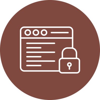 Web simgesi, güvenlik kilidinin vektör illüstrasyonu