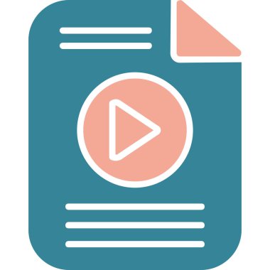 Video Dosyasının Vektör İllüstrasyonu, Basit Simge