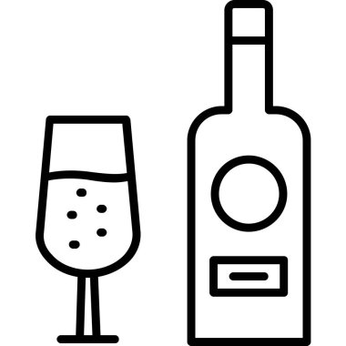 Camlı şarap kadehi, vektör çizim tasarımı