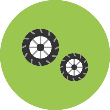 Vektör çizimi. Tekerlek simgesi. düz dizayn