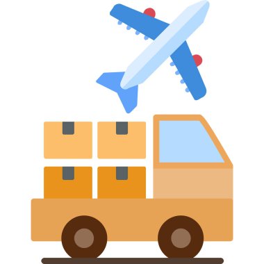 kargo teslimat lojistik simgesi düz stil