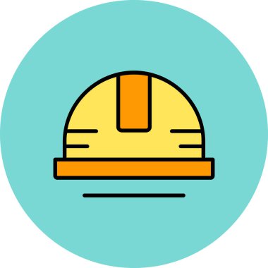 Miğfer. Web simgesi basit illüstrasyon