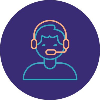 Kulaklık vektör simgesi tasarımlı adam avatarı