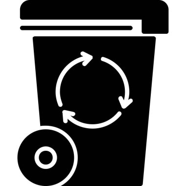 Çöp kutusu simgesini. Anahat illüstrasyon çöp web için simge vektör