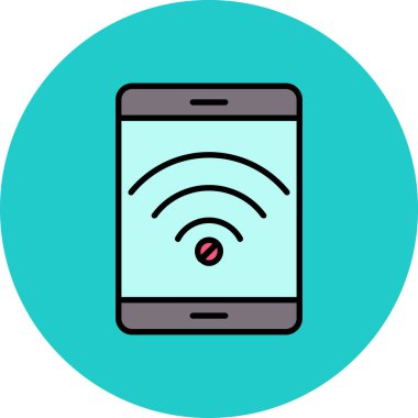 Mobil Wi-Fi simgesi. akıllı telefon vektör simgesi rengi düz izole