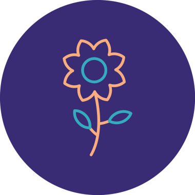 Çiçek simgesinin vektör illüstrasyonu