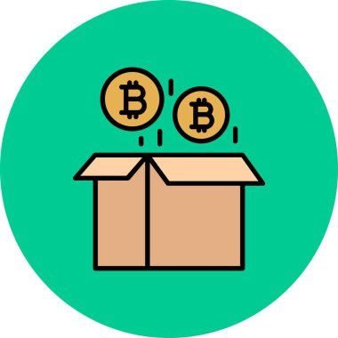 kutu bitcoin simgesi - taslak biçimi