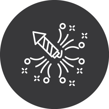 Havai fişek web simgesi, vektör illüstrasyonu