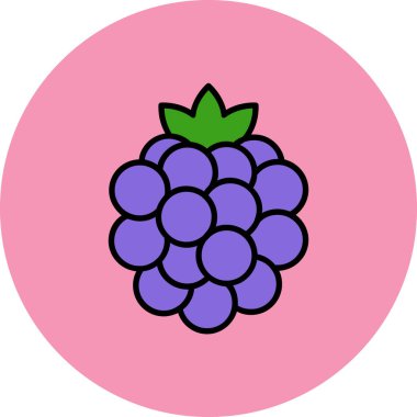 Kırmızı üzüm simgesinin vektör çizimi.