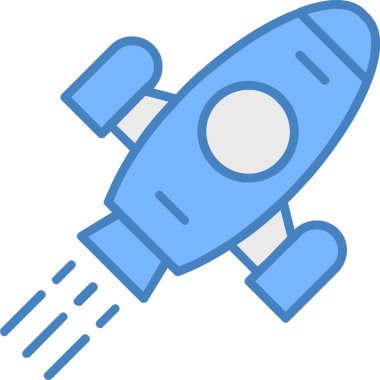 roket ikonu vektör illüstrasyonu