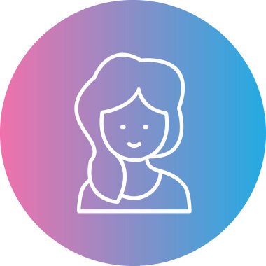 Kadın. Web simgesi basit illüstrasyon