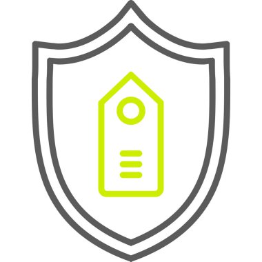 Güvenlik kalkanı simgesi, vektör illüstrasyonu