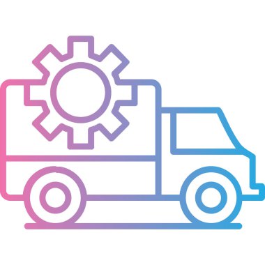 dağıtım kamyonu ikonu vektör çizimi