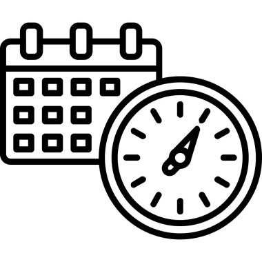 Alarm saat simgesi vektörü. Çalar saat işareti. beyaz arkaplanda izole edilmiş kontur sembolü